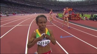 Meseret Defar Wins Womens 5000m Gold  London 2012 Olympics [upl. by Burdelle]