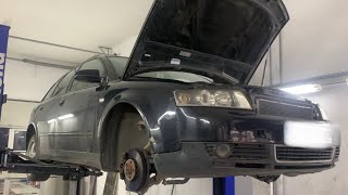 Serpentine belt  Fan belt replacement on Audi A4 B6 19TDI [upl. by Deacon]