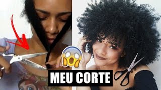 COMO CORTAR CABELO CRESPO EM CASA  CORTE EM CAMADAS E FRANJA [upl. by Xela]