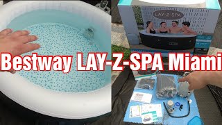 Bestway LAYZSPA Miami 2023 Lieferumfang Aufbau  Pflege [upl. by Ahsikal858]