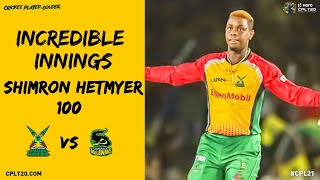 Shimron Hetmyer hits an incredible CENTURY against the Tallawahs [upl. by Gudrun]