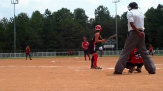 10U fastpitch pitcher takes a line drive at the 2010 NSA World Series Championship Game part 1 [upl. by Rafaellle]