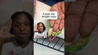 Fouryearold Acrylic Nails [upl. by Norre638]