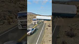 BeamNG Drive Realistic Freeway Crashes 218 shorts dangerousovertaking speedaccident crashmoment [upl. by Angelica]