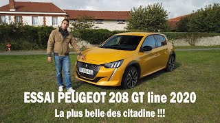 Peugeot 208 GT line 2020  Puretech 100 essence  Présentation et Essai complet [upl. by Saito55]