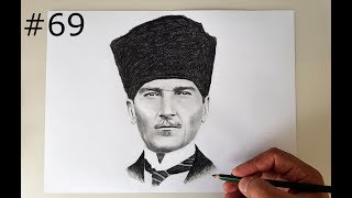 ATATÜRK ÇİZİMİ KOLAY KARAKALEM ÇİZİMLERİ [upl. by Anivas892]