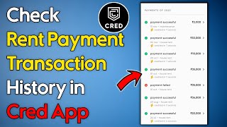 Check Rent payment Transaction History in Cred App [upl. by Ralip]