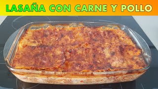 Lasaña de carne y pollo una gran receta para disfrutar [upl. by Eirrej]