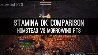 Stamina Dragonknight Homestead vs Morrowind PTS Comparison [upl. by Dlorag133]