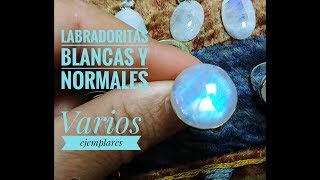 Labradorita blanca y normal colgantes anillos [upl. by Annaes]