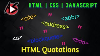 HTML Quotations [upl. by Yerhpmuh682]