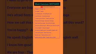 Most Common MISTAKES dailyuseenglishsentences spokenenglish rozbolejanewaleenglishsentences [upl. by Atinnor110]