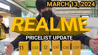 REALME PRICES UPDATE 12PRO5G125G114GC67C55C53C51NOTE50 [upl. by Byron]