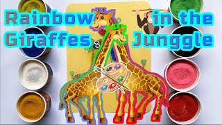 Coloring rainbow giraffes with blinking eyes jungle music and animals [upl. by Ide485]