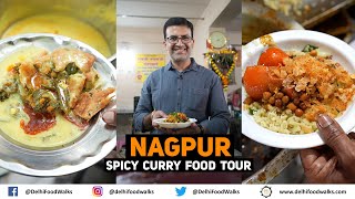 Nagpur Spicy Curry Food Tour l Tari Poha Sambhar Samosa Patodi Kadhi Buttery Dal Gila Kalakand [upl. by Reese467]