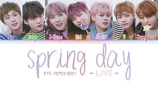 BTS 방탄소년단  Spring Day Live 봄날 Color Coded Lyrics HanRomEng [upl. by Fransen]