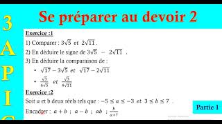 préparation au devoir 2  Ordre et opérations  3AC  partie1 [upl. by Icken409]