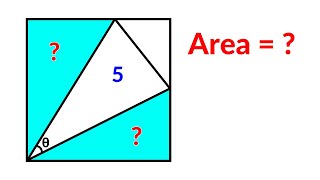 Find the shaded area in the square  A Nice Math Olympiad Geometry Problem [upl. by Blanche824]