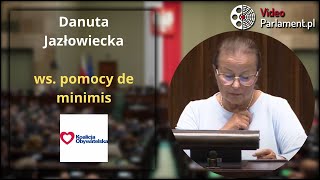 Danuta Jazłowiecka  ws pomocy de minimis [upl. by Ecylla361]