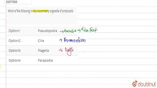 Which of the following is not a locomotory organella of protozoans [upl. by Yelrebmyk]