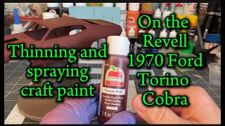 Revell 1970 Torino Cobra update 2 Spraying on the color using craft paints [upl. by Hereld87]