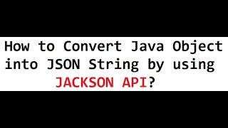 How to Convert Java Object into JSON String by using JACKSON API Spring Boot Rest API 2024 [upl. by Lexy]