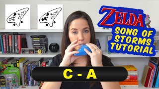 Zelda Ocarina of Time Song of Storms  Ocarina Tutorial  With Sheet Music [upl. by Zul]