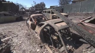 Firefighters continue work on Mountain Fire which destroyed homes in Ventura County California [upl. by Cinimmod]