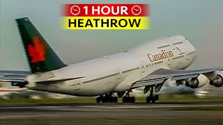 1 Hour of Plane Spotting at LONDON HEATHROW 1999 [upl. by Adirem]