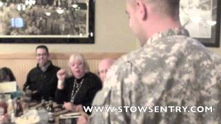 Sgt Bryan Roberts surprises parents at Stow restaurant with visit for Thanksgiving [upl. by Ameekahs]