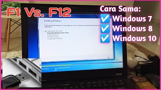 Cara Install Windows Laptop Lenovo ThinkPad Menggunakan USB Windows Flashdisk  Bios F1 Vs F12 [upl. by Budd128]