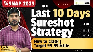 MBA SNAP 2023  Last 10 Days Left  Sure Shot Strategy  Target 9999tile  Must Watch [upl. by Beck]