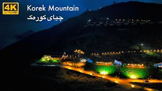 Korek Mountain Resort Night Aerial View 4K 60FPS KURDISTAN NATURE [upl. by Enortna]