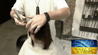 HOW TO CUT LONG BOB  LOB HAIRCUT with side bangs [upl. by Anirdua344]