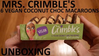 Unboxing Mrs Crimbles 6 Vegan Coconut Choc Macaroons [upl. by Irap]