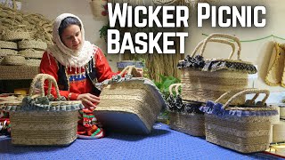 Making Of Wicker Picnic Basket  Mat Weaving [upl. by Cathi]