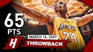 Kobe Bryant EPIC Full Highlights vs Trail Blazers 20070316  UNREAL 65 Points CLUTCH MODE [upl. by Ynnoj]