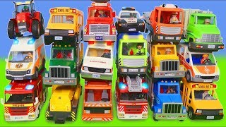 Koparki Koparka ciężarówka zabawki dźwig Bagrownica Ciągnik  straż pożarna  Toy Cars Vehicles [upl. by Grissom]