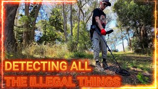 Metal Detecting All The Illegal Things [upl. by Ojillek]