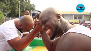 Gasmilla conquers Stephen Appiah in armwrestling competition [upl. by Clorinde454]