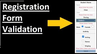 Registration Form Validation  Simple Validation for Student Activity form in React js In hindi [upl. by Aimas]