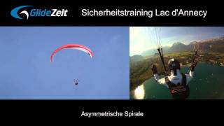 Asymmetrische Spirale Manövervideo GlideZeit Sicherheitstraining Lac dAnnecy [upl. by Amedeo]