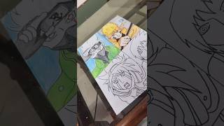 Naruto sage mode drawing with kurama power 👉short viral art naruto gojo [upl. by Corotto813]