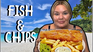 FISH amp CHIPS with curry sauce mukbang foodie uk fishandchips fish chips [upl. by Atsok]