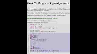 NPTEL Java Week 3 Programming Assignment answers programminginjava viral [upl. by Dorinda]