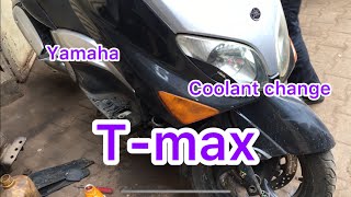 Coolant change  Yamaha T max 500  how to change coolant for Yamaha T max 500 [upl. by Kciredorb782]