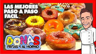 DONAS FRITAS Y AL HORNO 🍩💥🔥🔺 LOS BARONI  FRIED AND BAKED DONUTS 💪👨🏼‍🍳 cursos pastelería online [upl. by Sidnala359]