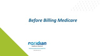 Before Billing Medicare [upl. by Perry]