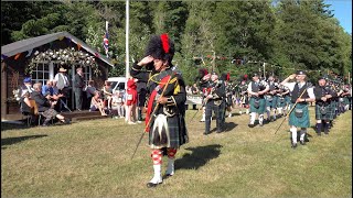 Scotland the Brave as Drum Major leads Pipes and Drums on the march off at 2023 Drumtochty Games [upl. by Marilin]