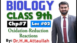 oxidation reduction reactions Bioenergetics  Chapter 7  9th class Biology  Lec 2 [upl. by Milda]